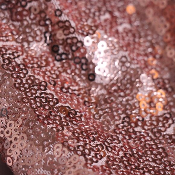 Lane Bryant Surplice Pleat-Waist Sequin Dress, rose gold champagne sequin, 20 - Picture 7 of 12